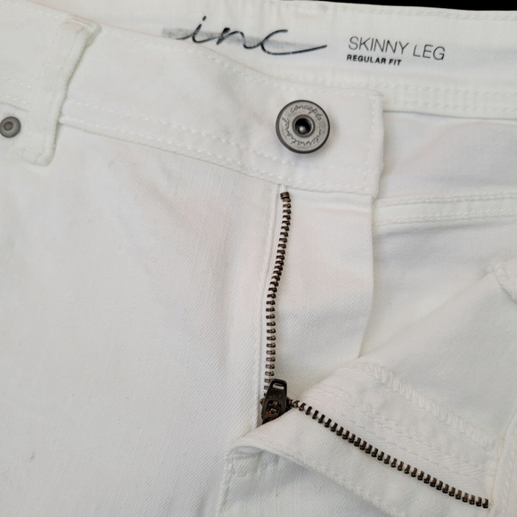 INC Skinny Leg Regular Fit White Jeans Women's Size 6. Waist 32" Inseam 31" NWT - Picture 7 of 10